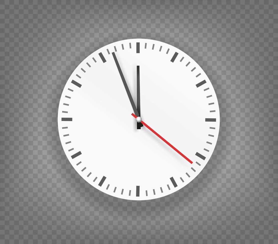 esfera de reloj blanca con flechas negras. plantilla de vector