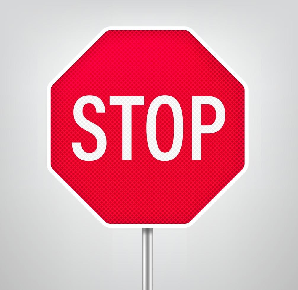 Stop road sign. Realistic 3d style vector