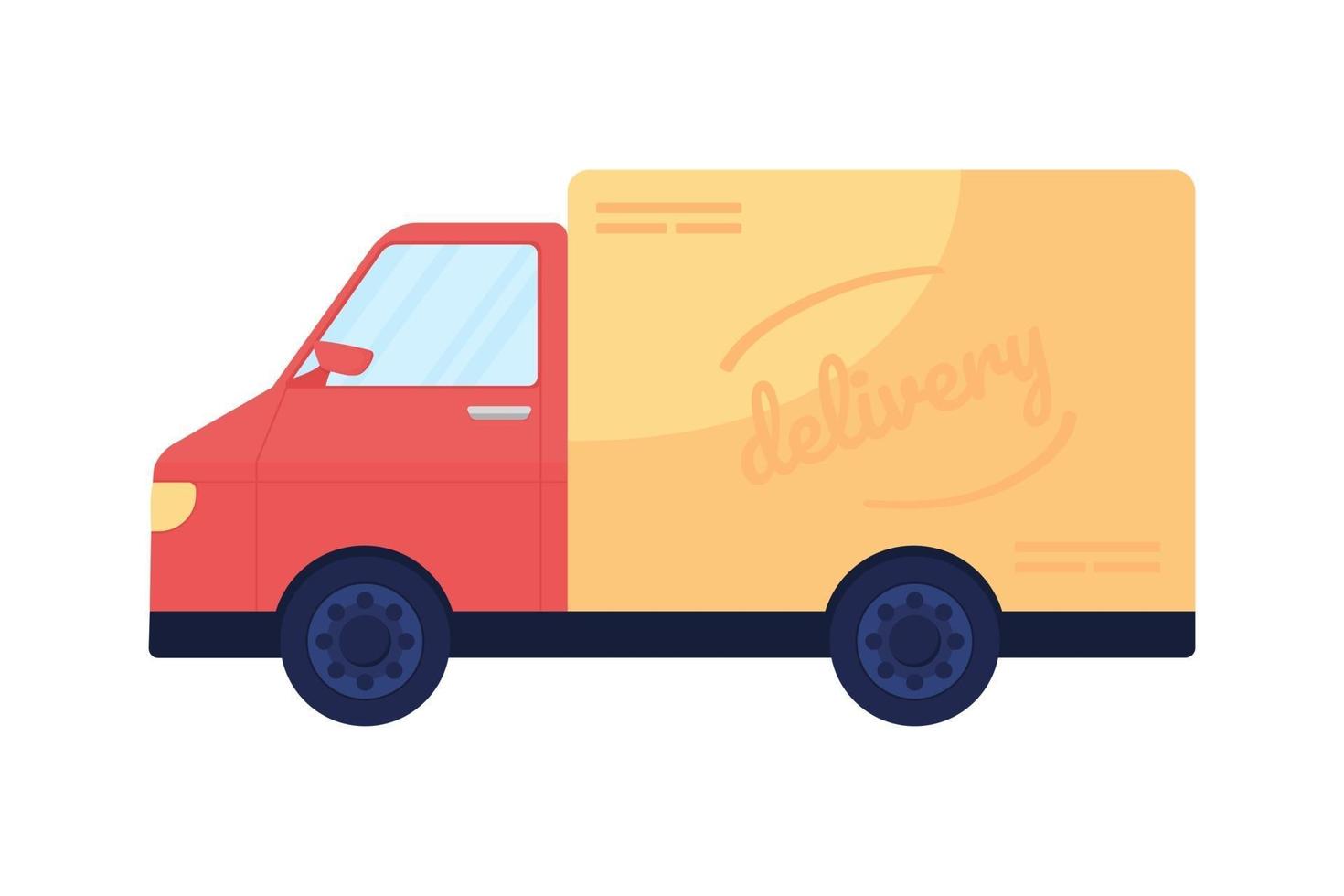 Delivery vehicle semi flat color vector object