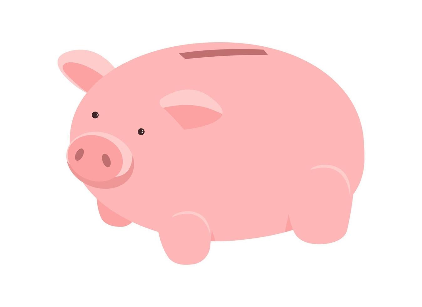 cerdo para ahorrar dinero objeto vectorial de color semi plano vector