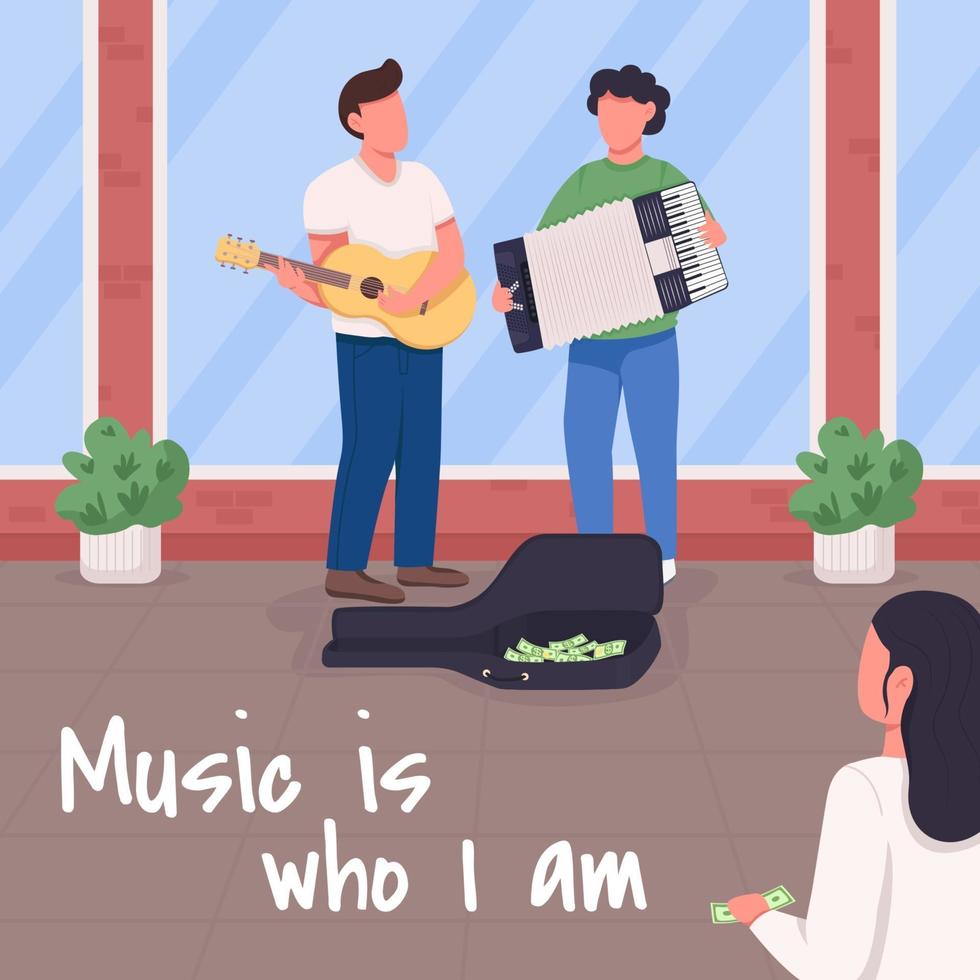 Music is who i am social media post mockup vector