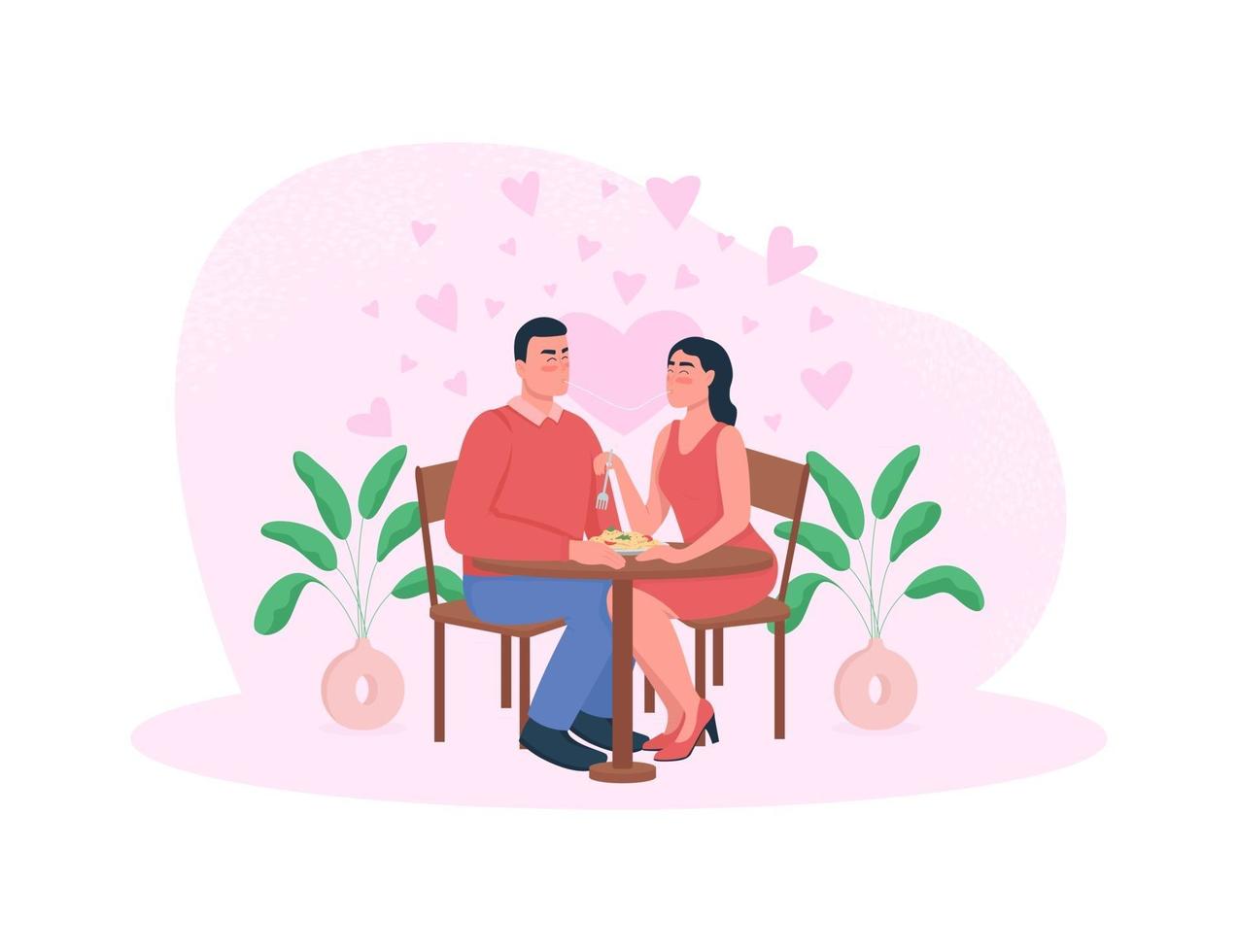 cena romantica 2d vector web banner