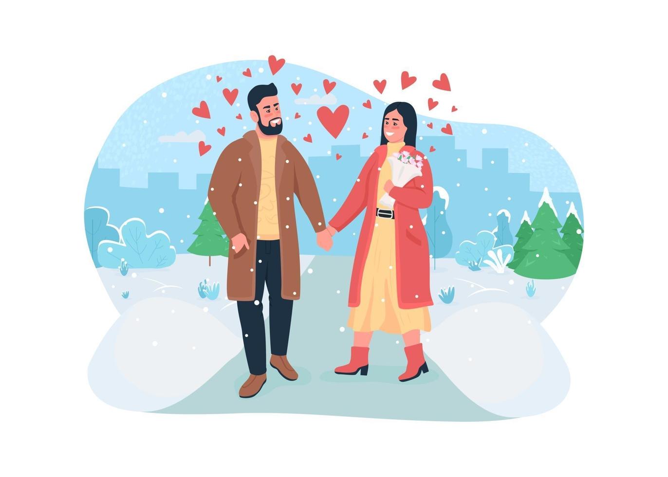 Valentine's day celebration 2D vector web banner