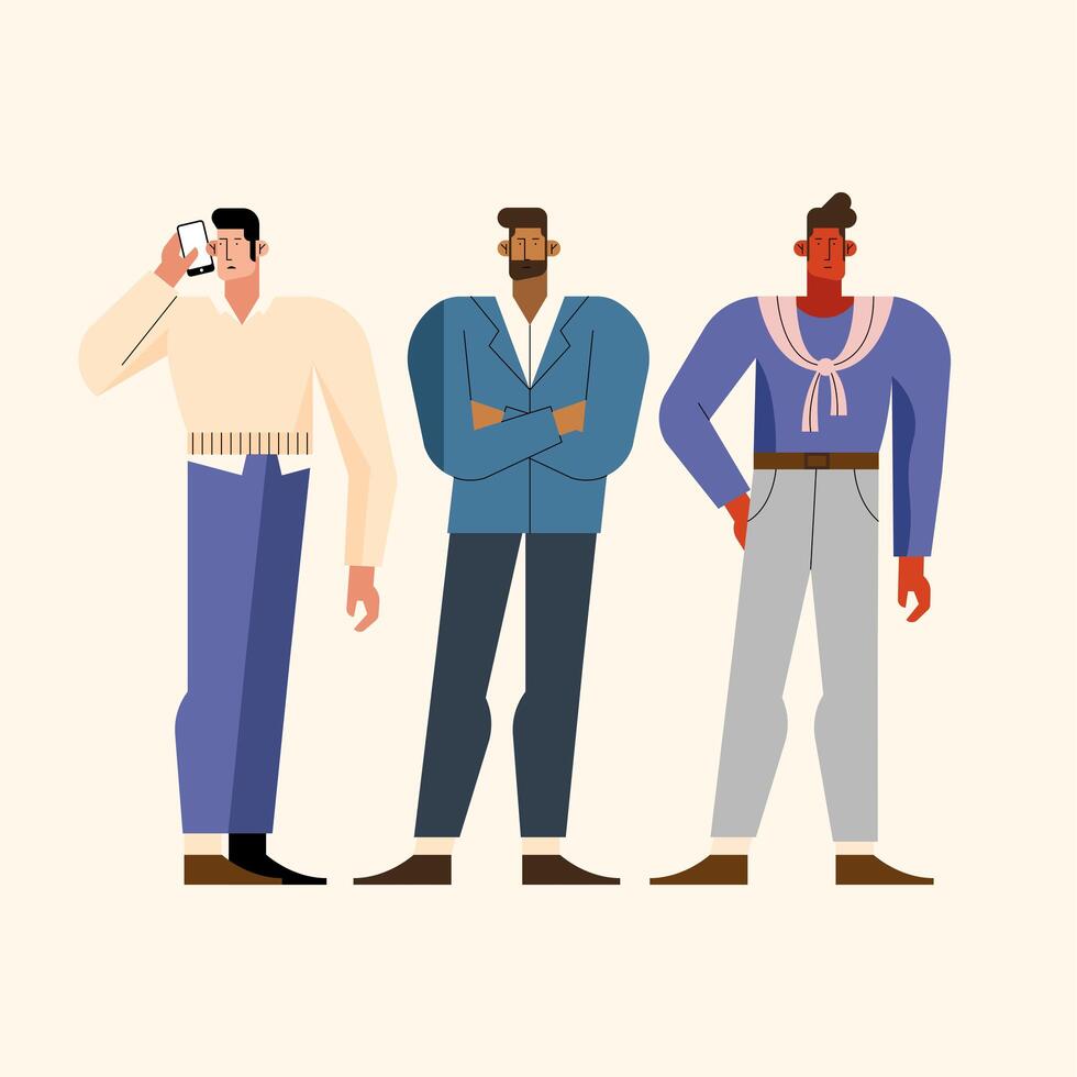 three businessmen characters vector