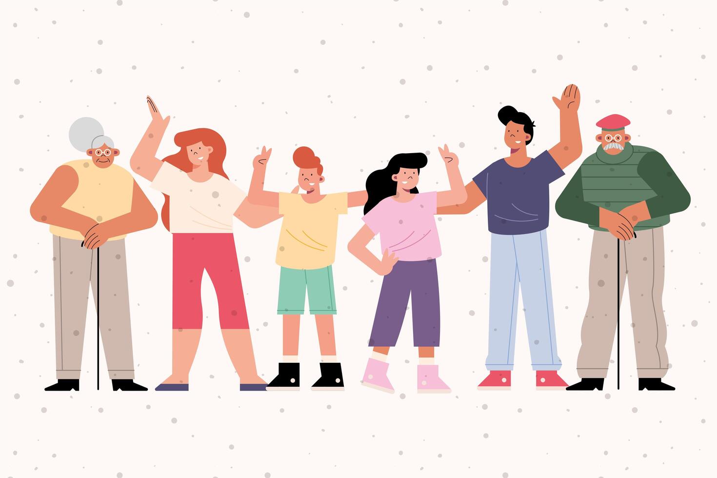group of family members vector