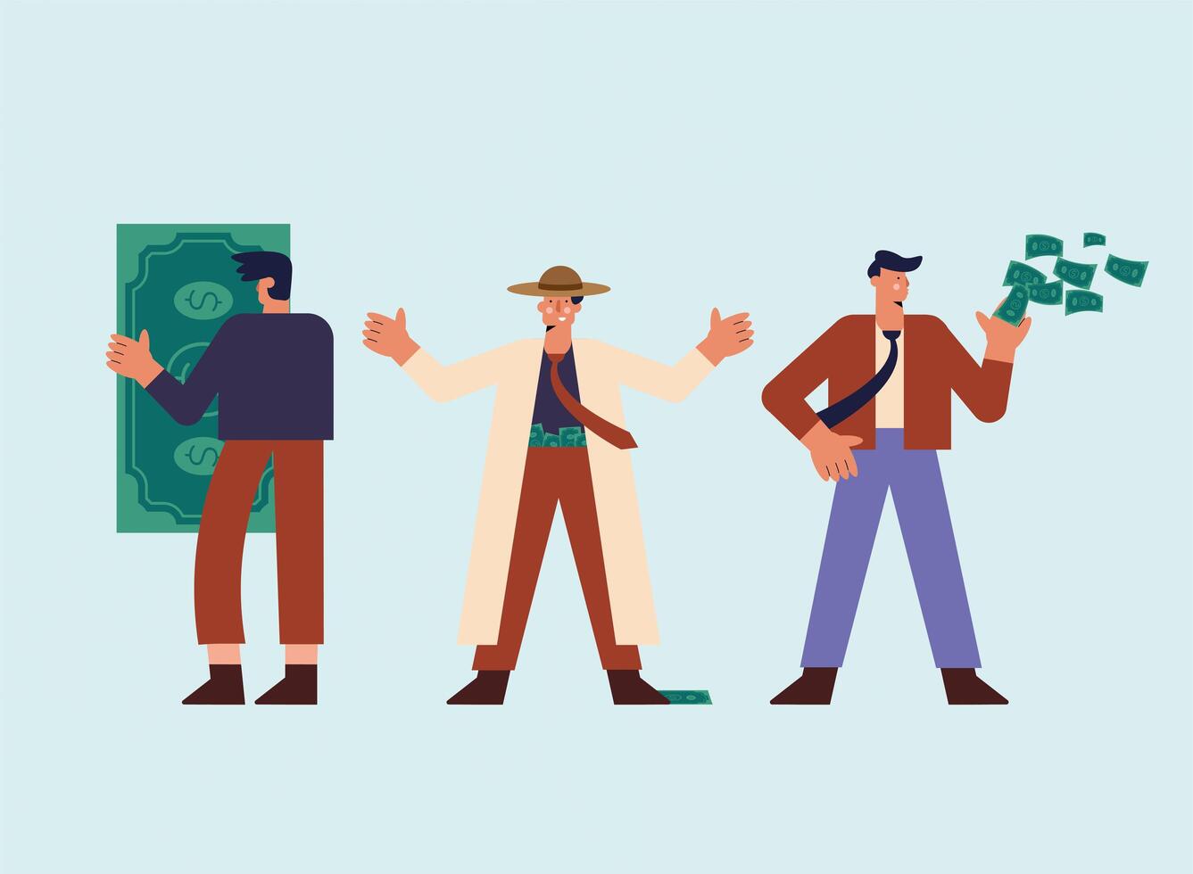 men rich persons vector