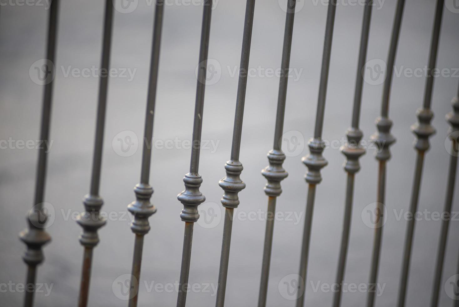 symmetrical detail of an iron railing photo