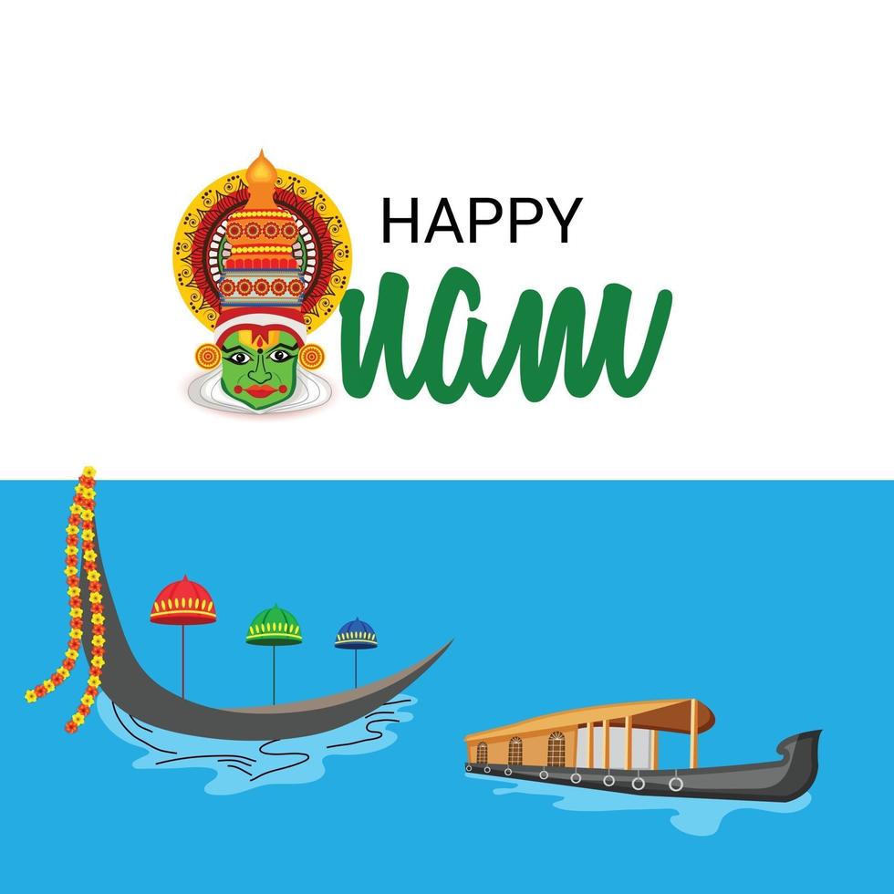 Ilustración vectorial de un fondo de celebración para happy onam vector