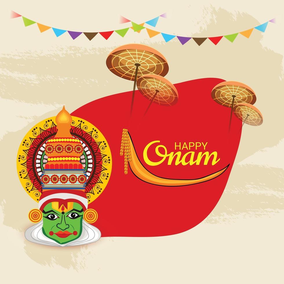 Ilustración vectorial de un fondo de celebración para happy onam vector