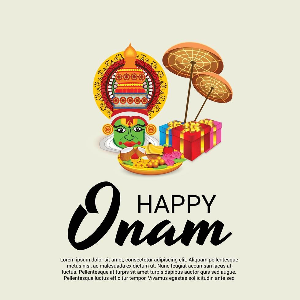 Ilustración vectorial de un fondo de celebración para happy onam vector