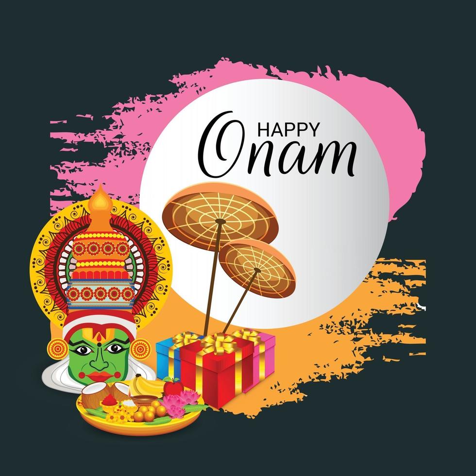 Ilustración vectorial de un fondo de celebración para happy onam vector