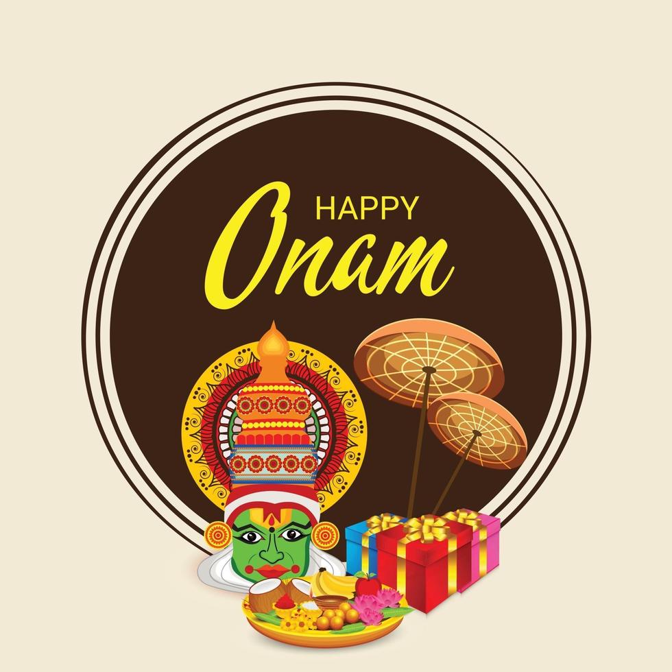 Ilustración vectorial de un fondo de celebración para happy onam vector