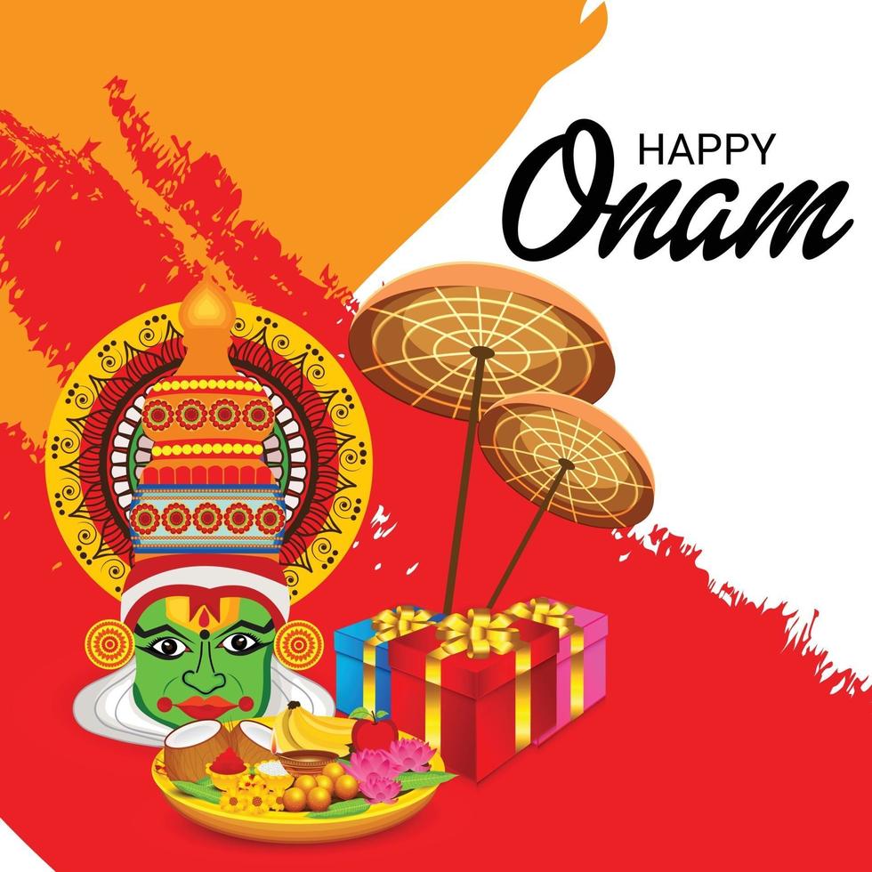 Ilustración vectorial de un fondo de celebración para happy onam vector