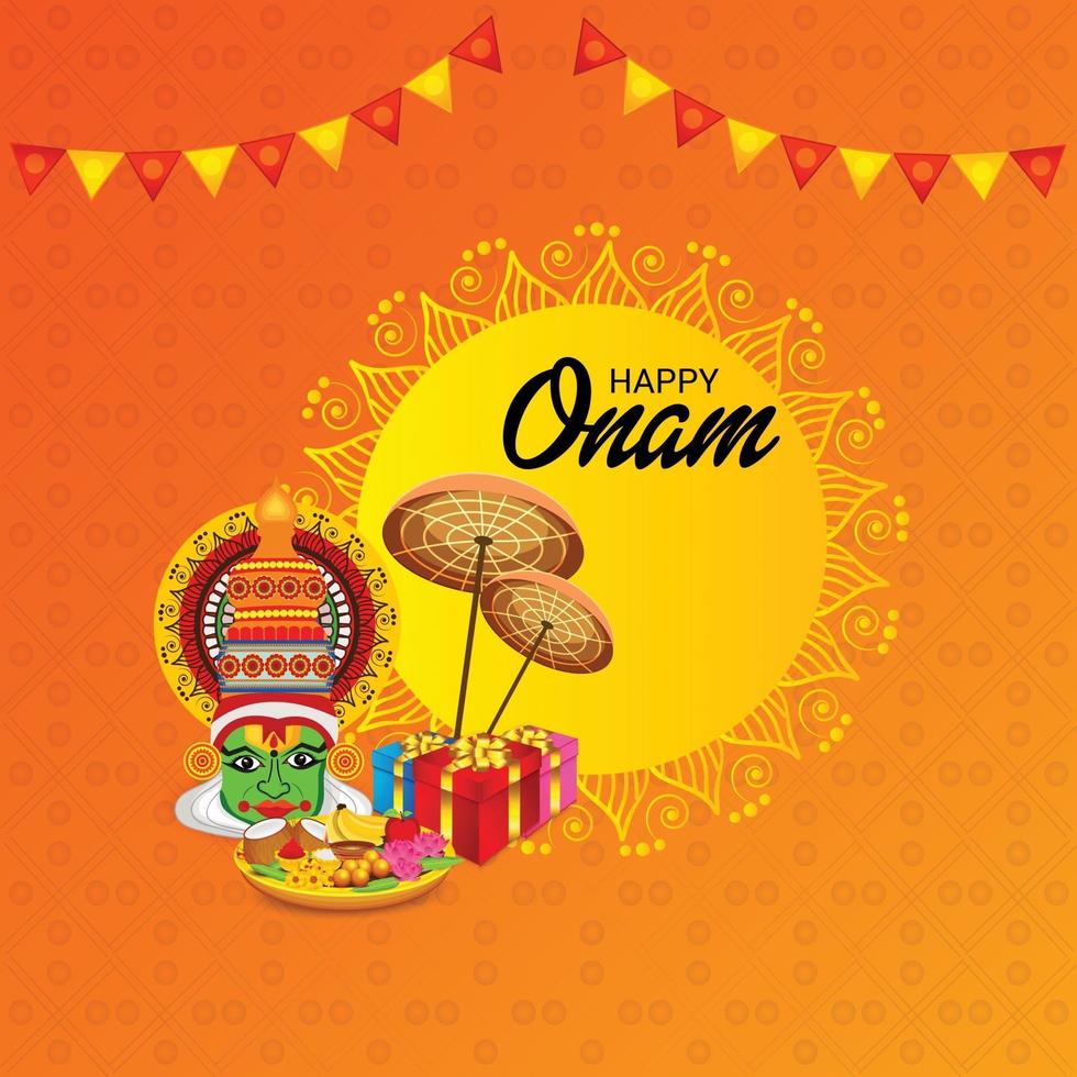 Ilustración vectorial de un fondo de celebración para happy onam vector