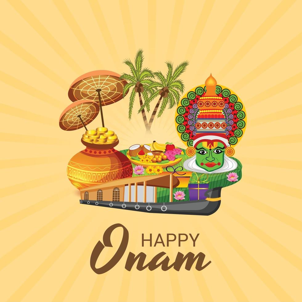 Ilustración vectorial de un fondo de celebración para happy onam vector