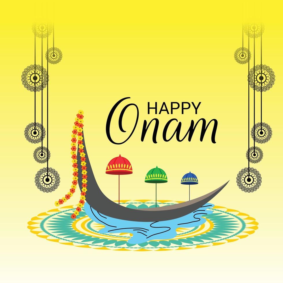 Vector illustration of a celebration background for Happy Onam 2715753  Vector Art at Vecteezy