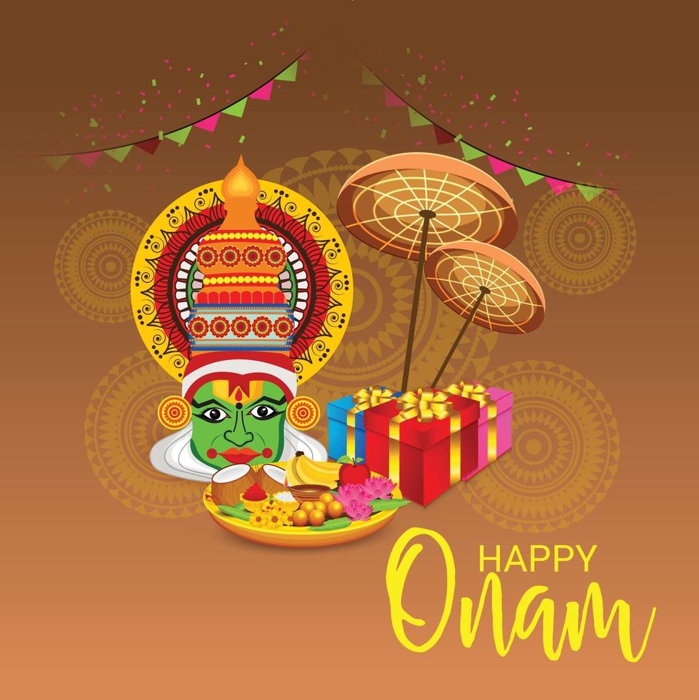 Vector illustration of a celebration background for Happy Onam