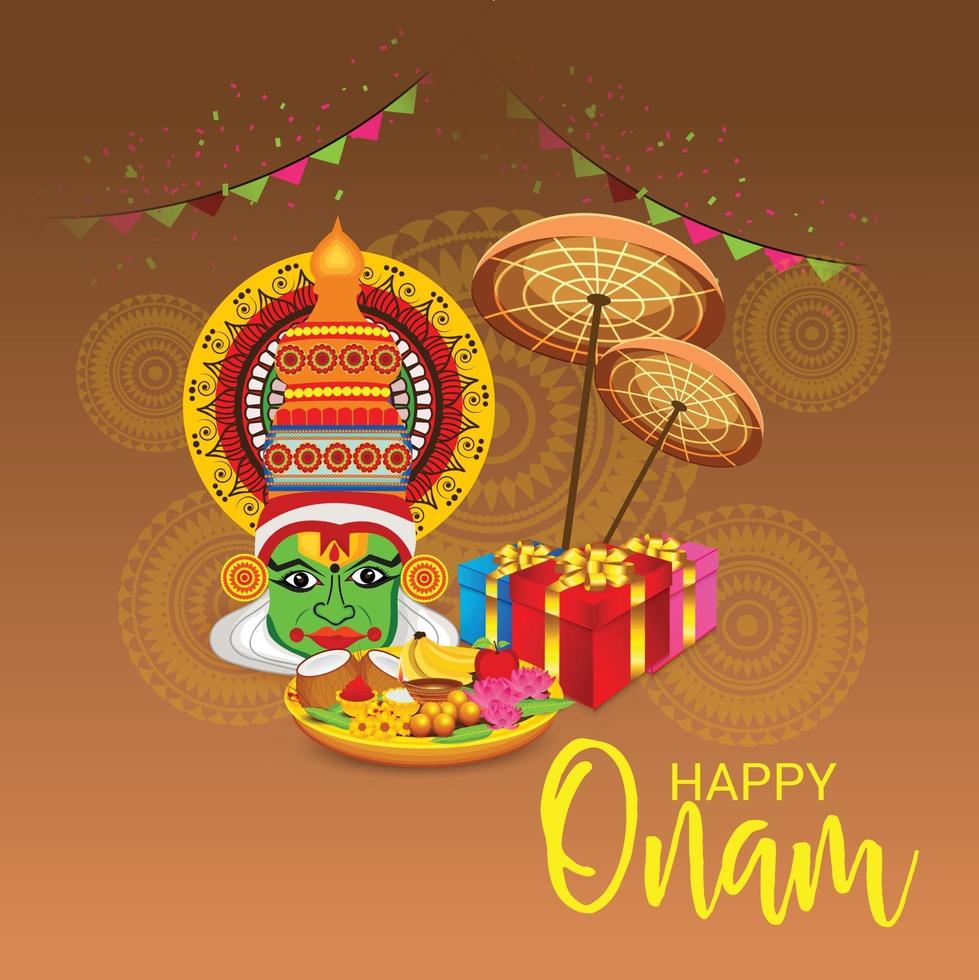 Ilustración vectorial de un fondo de celebración para happy onam vector