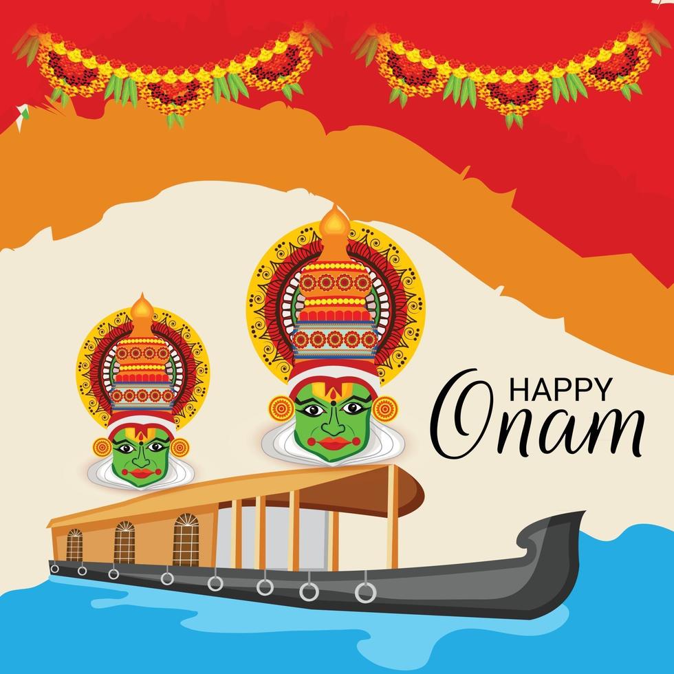 Ilustración vectorial de un fondo de celebración para happy onam vector