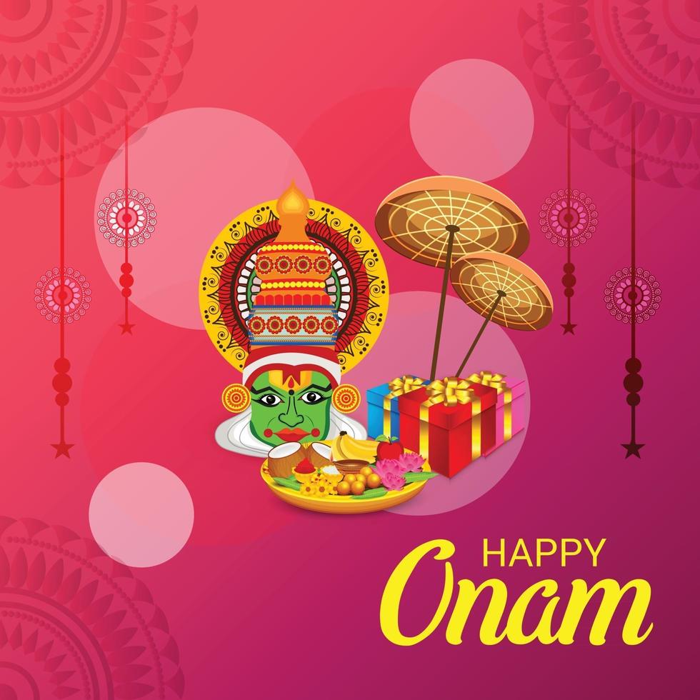 Ilustración vectorial de un fondo de celebración para happy onam vector