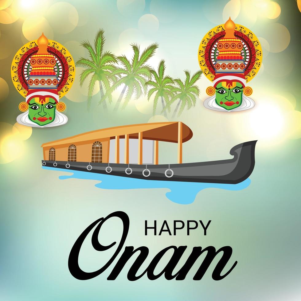 Ilustración vectorial de un fondo de celebración para happy onam vector