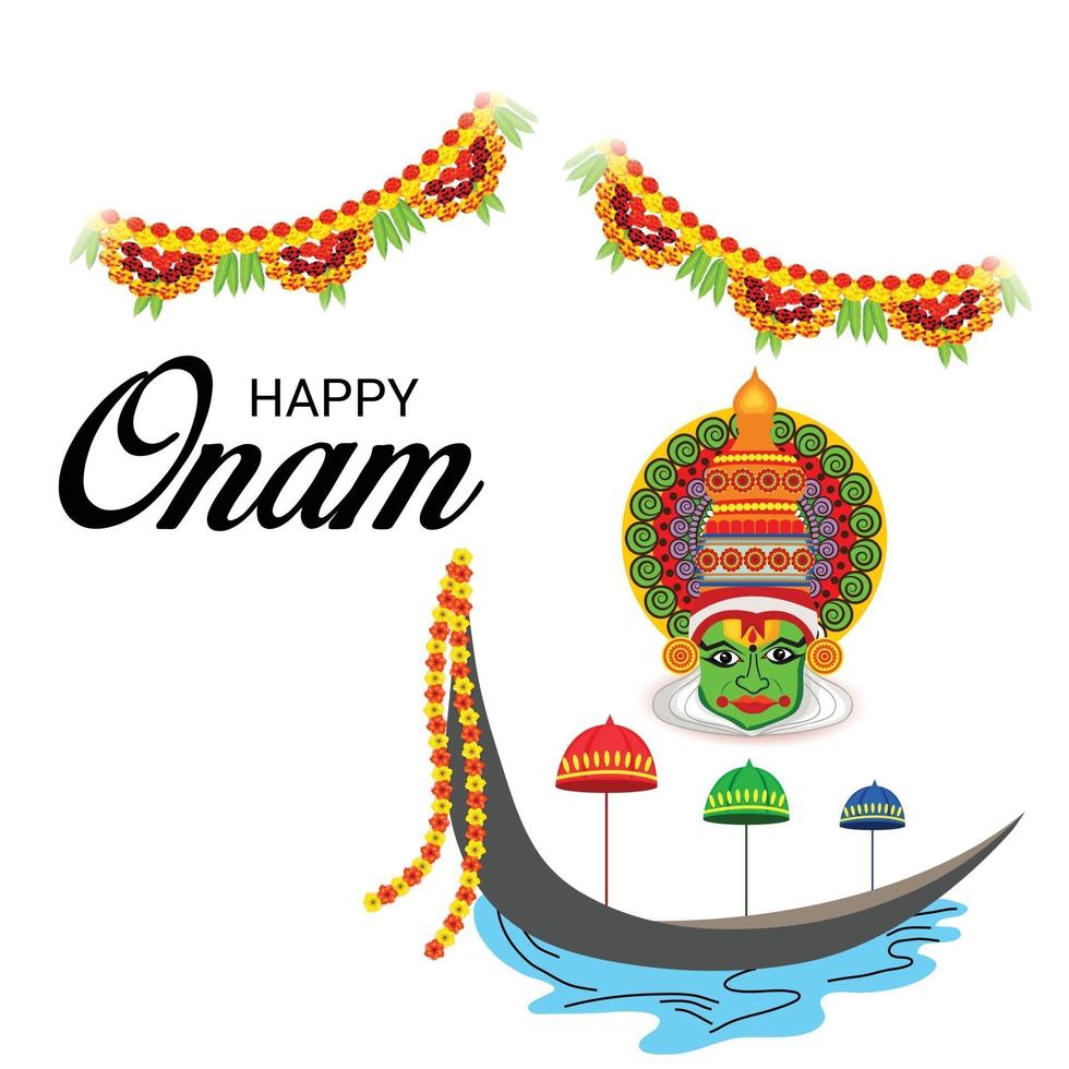 Ilustración vectorial de un fondo de celebración para happy onam vector