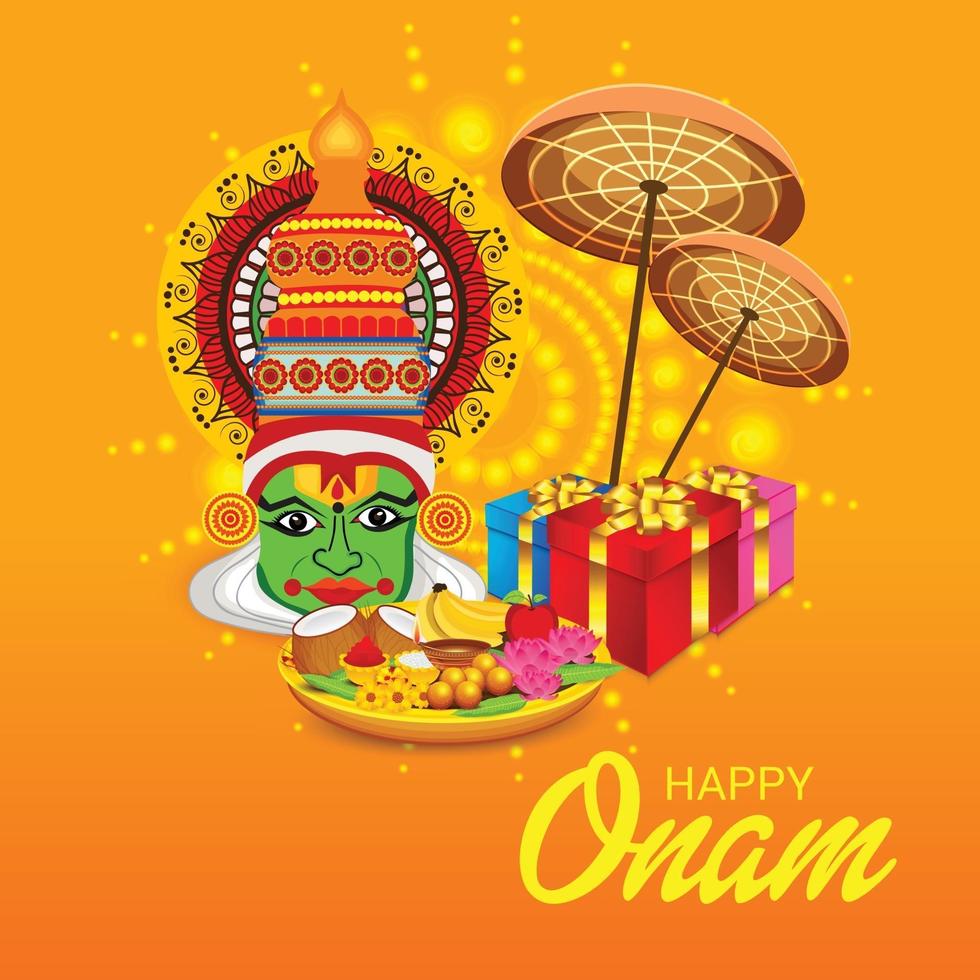 Ilustración vectorial de un fondo de celebración para happy onam vector