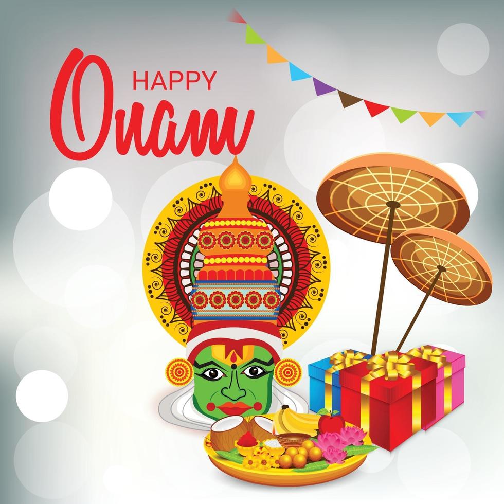 Ilustración vectorial de un fondo de celebración para happy onam vector