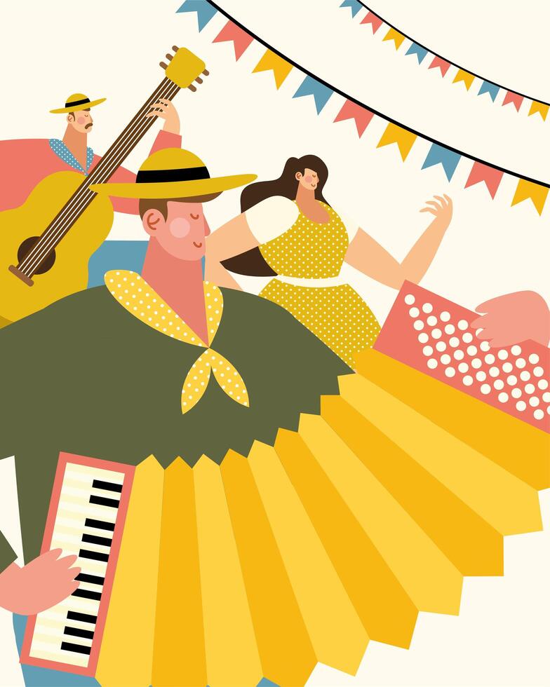fiesta Junina celebrating vector