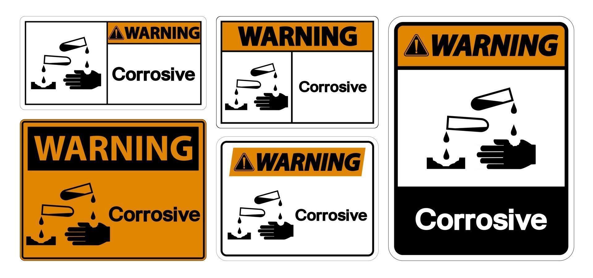 Warning Corrosive Symbol vector