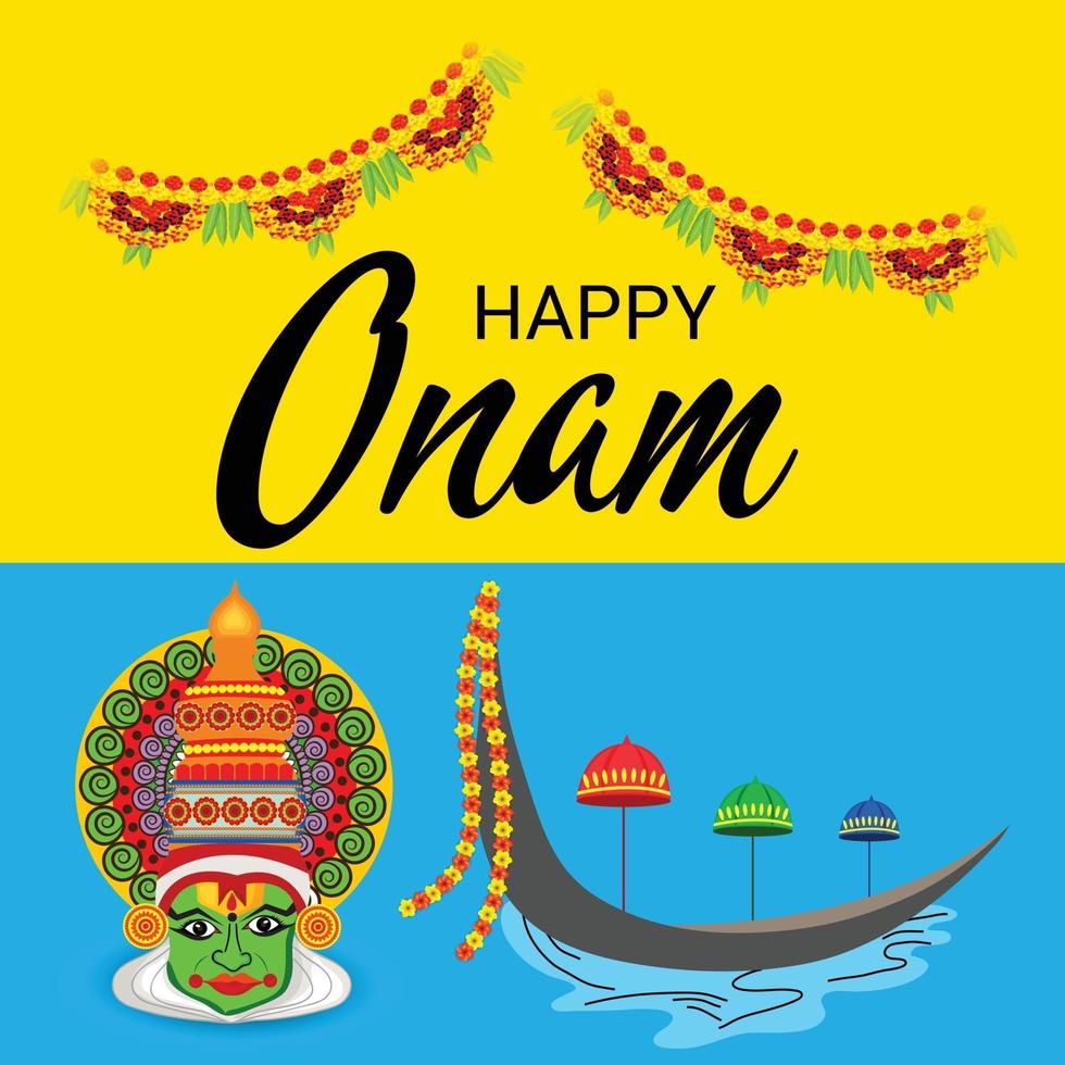 Ilustración vectorial de un fondo de celebración para happy onam vector