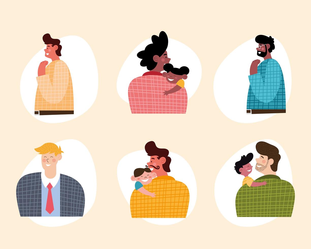 fathers day nine characters vector