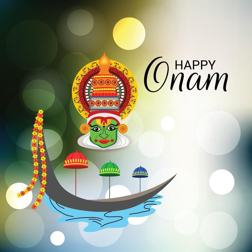 Ilustración vectorial de un fondo de celebración para happy onam vector