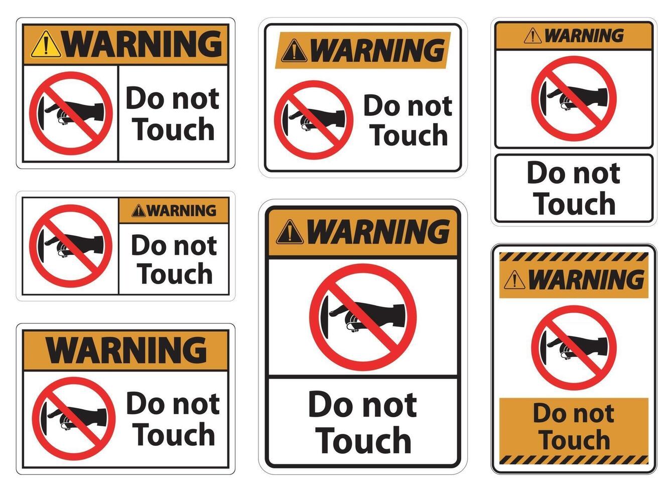 Warning do not touch sign vector