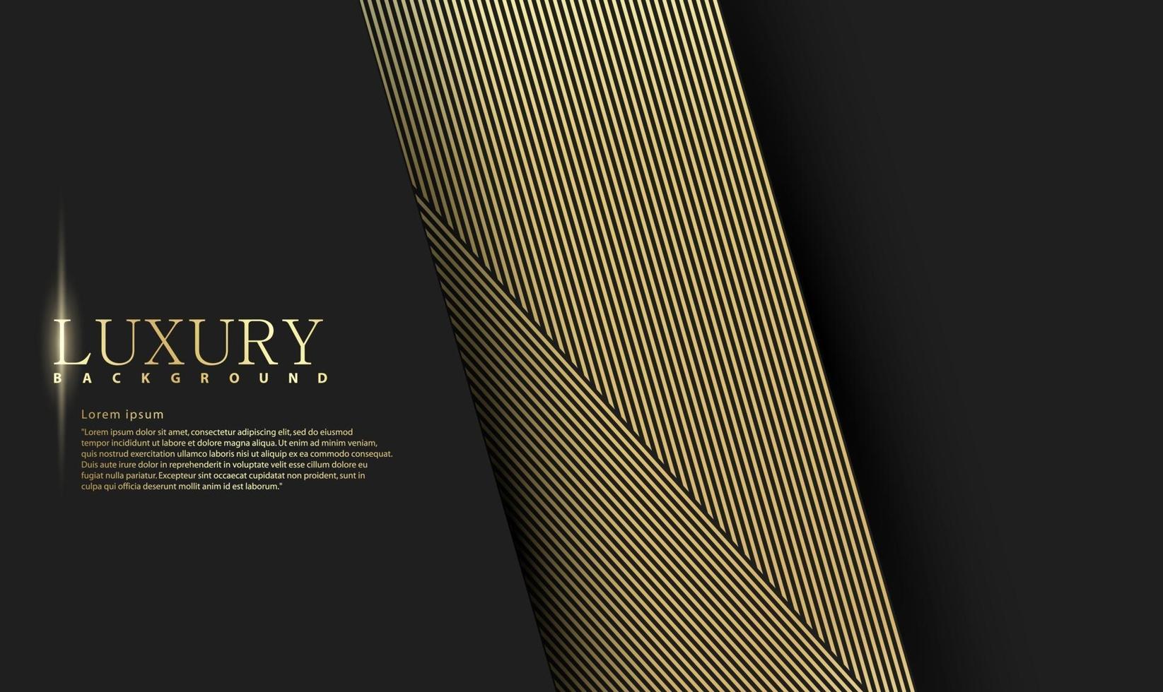 Black abstract premium background with golden lines vector