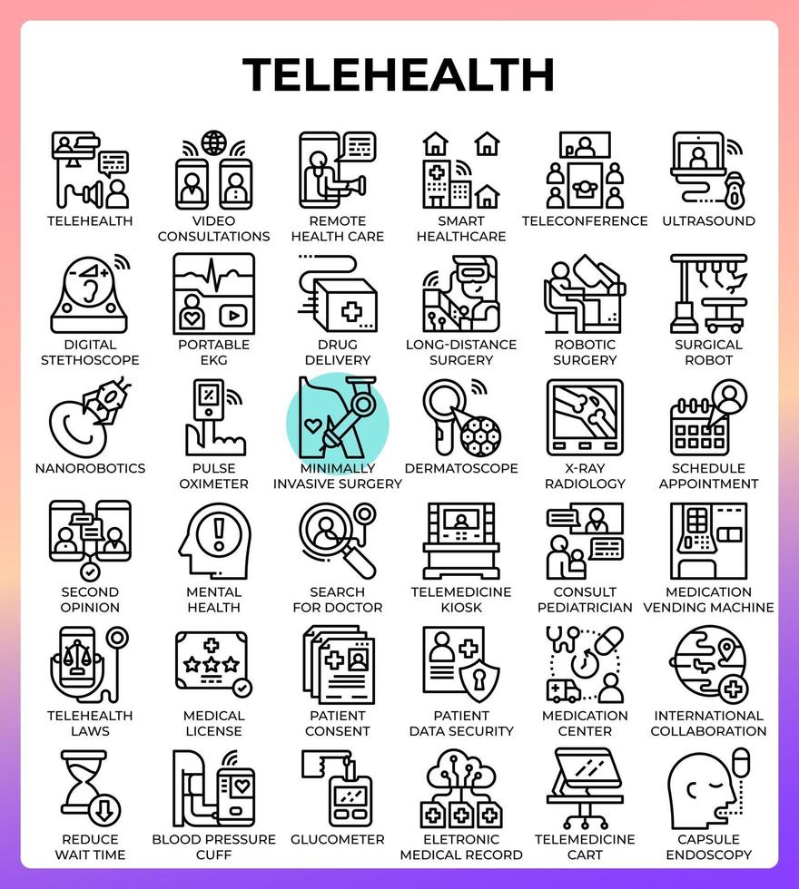 iconos de concepto de telesalud vector