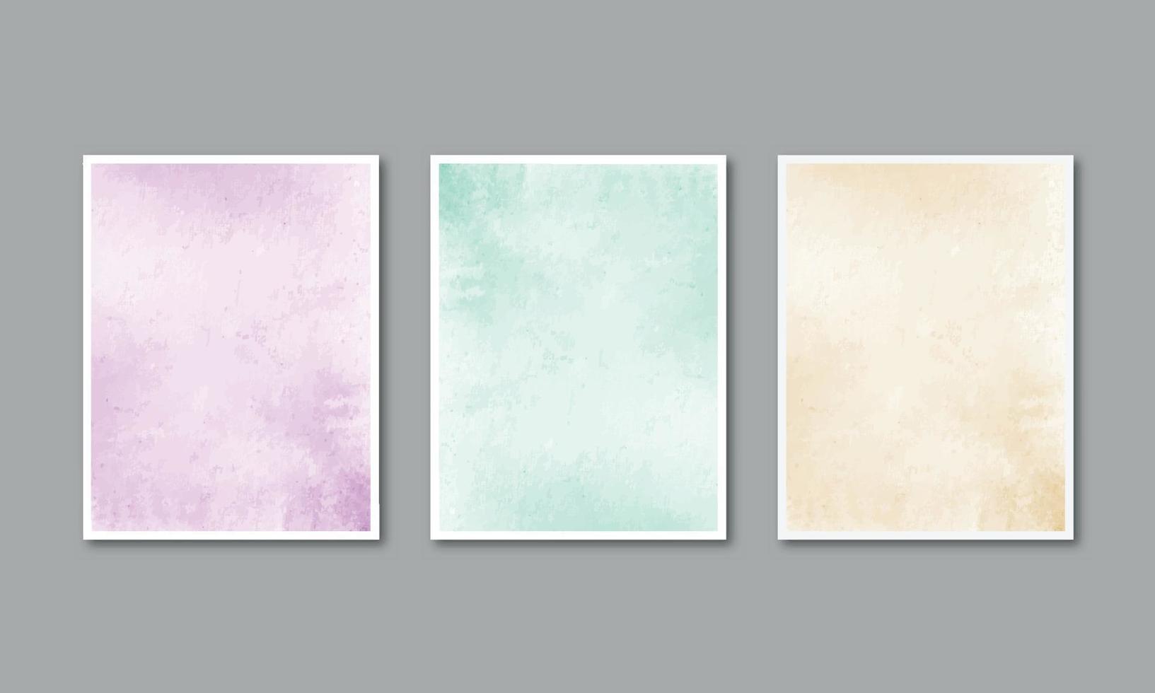Set of watercolor hand painted background texture aquarelle abstract emerald backdrop horizontal template vector