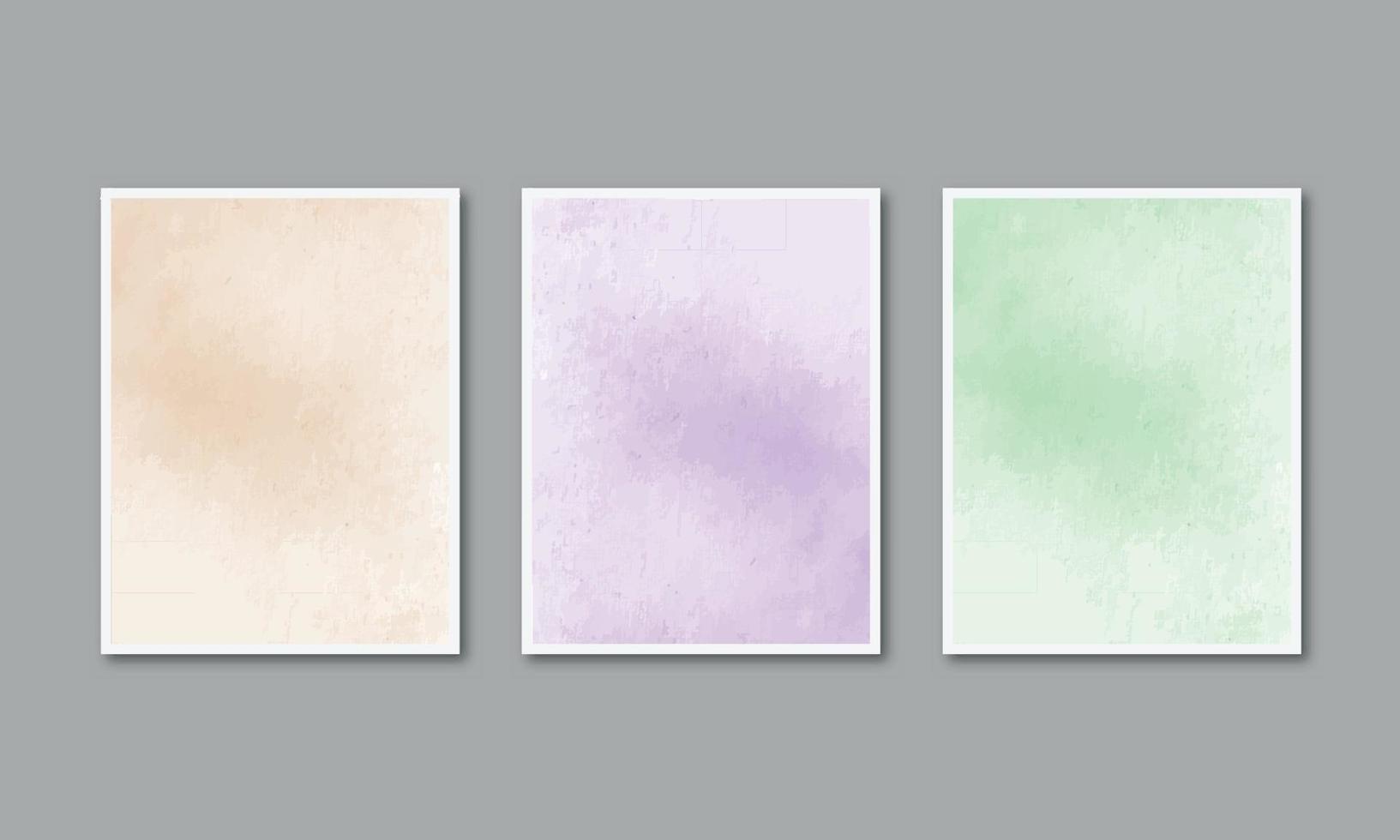 Set of watercolor hand painted background texture aquarelle abstract emerald backdrop horizontal template vector