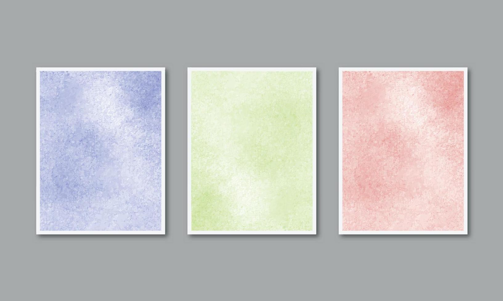 Set of watercolor hand painted background texture aquarelle abstract emerald backdrop horizontal template vector