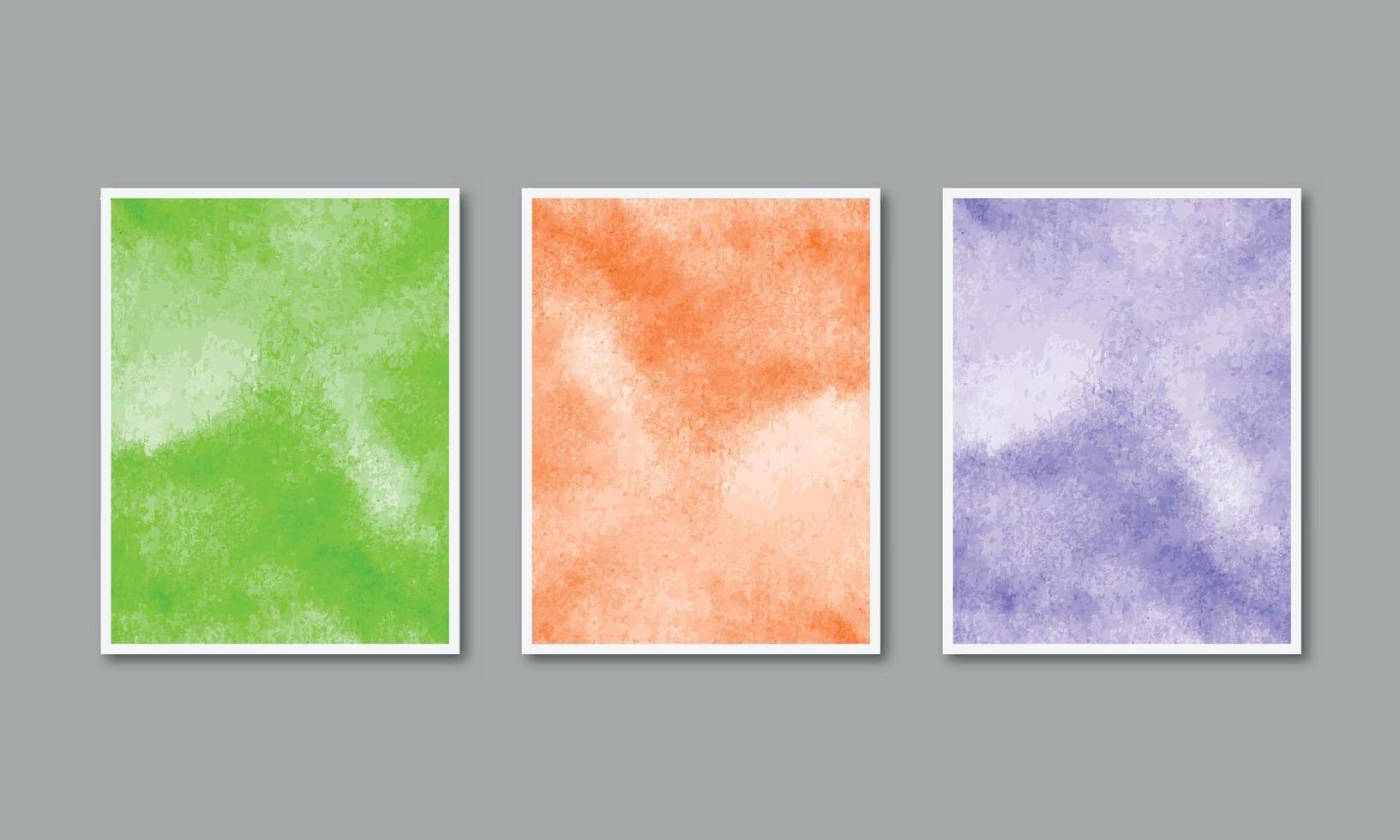 Set of watercolor hand painted background texture aquarelle abstract emerald backdrop horizontal template vector