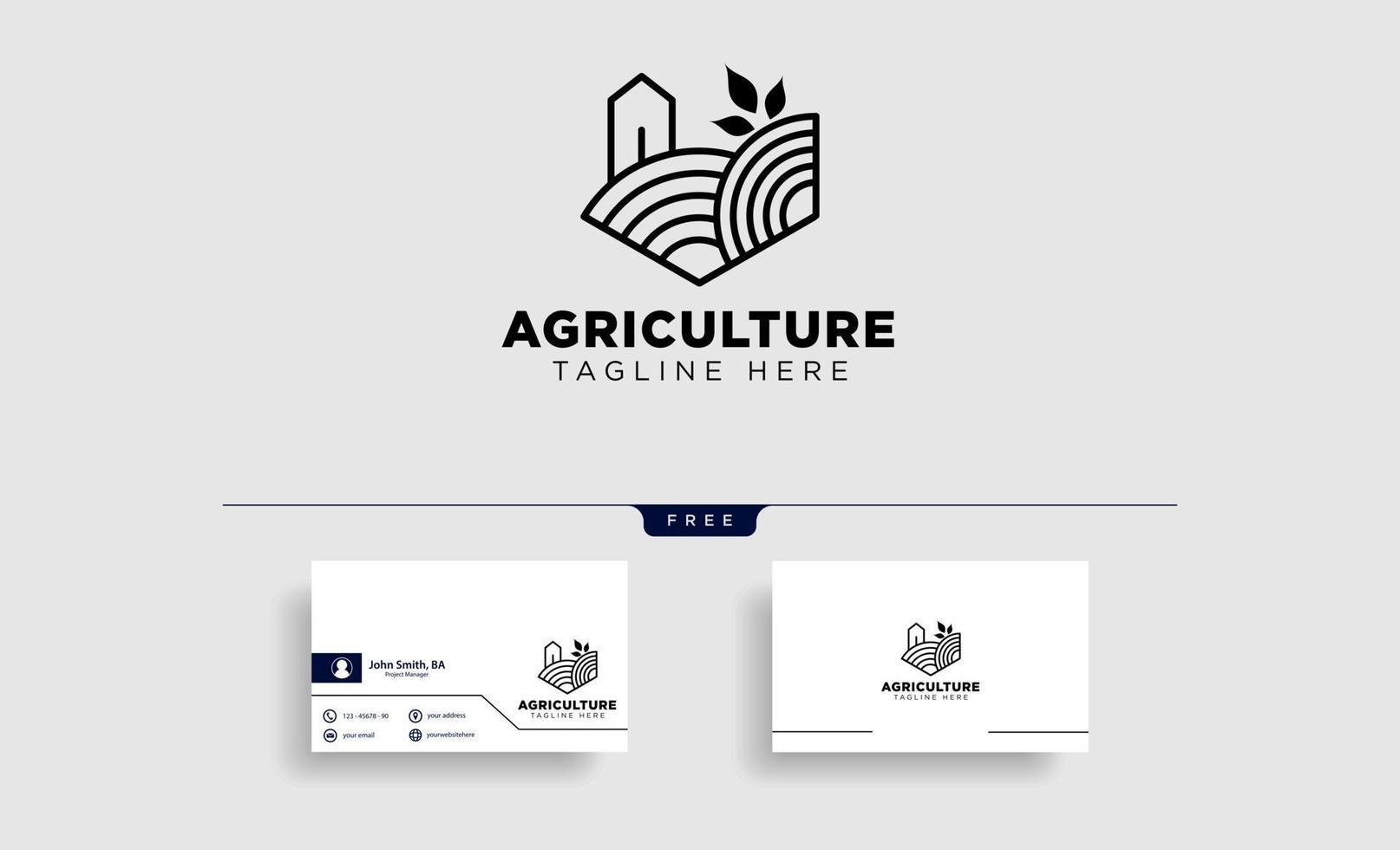 agriculture eco nature green line art logo template icon element isolated vector