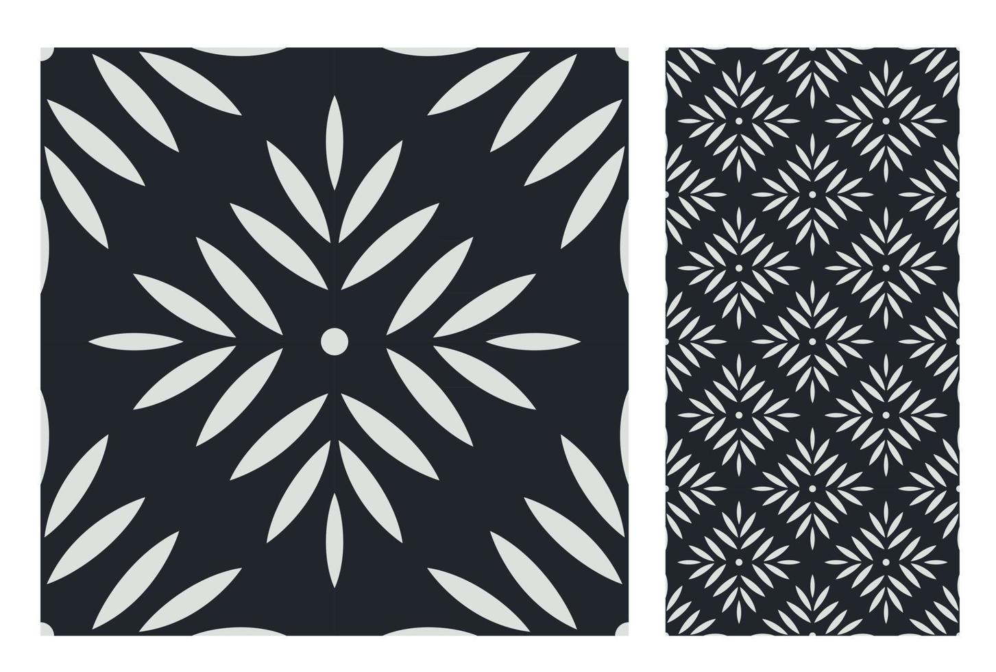 vintage tiles patterns antique seamless design vector