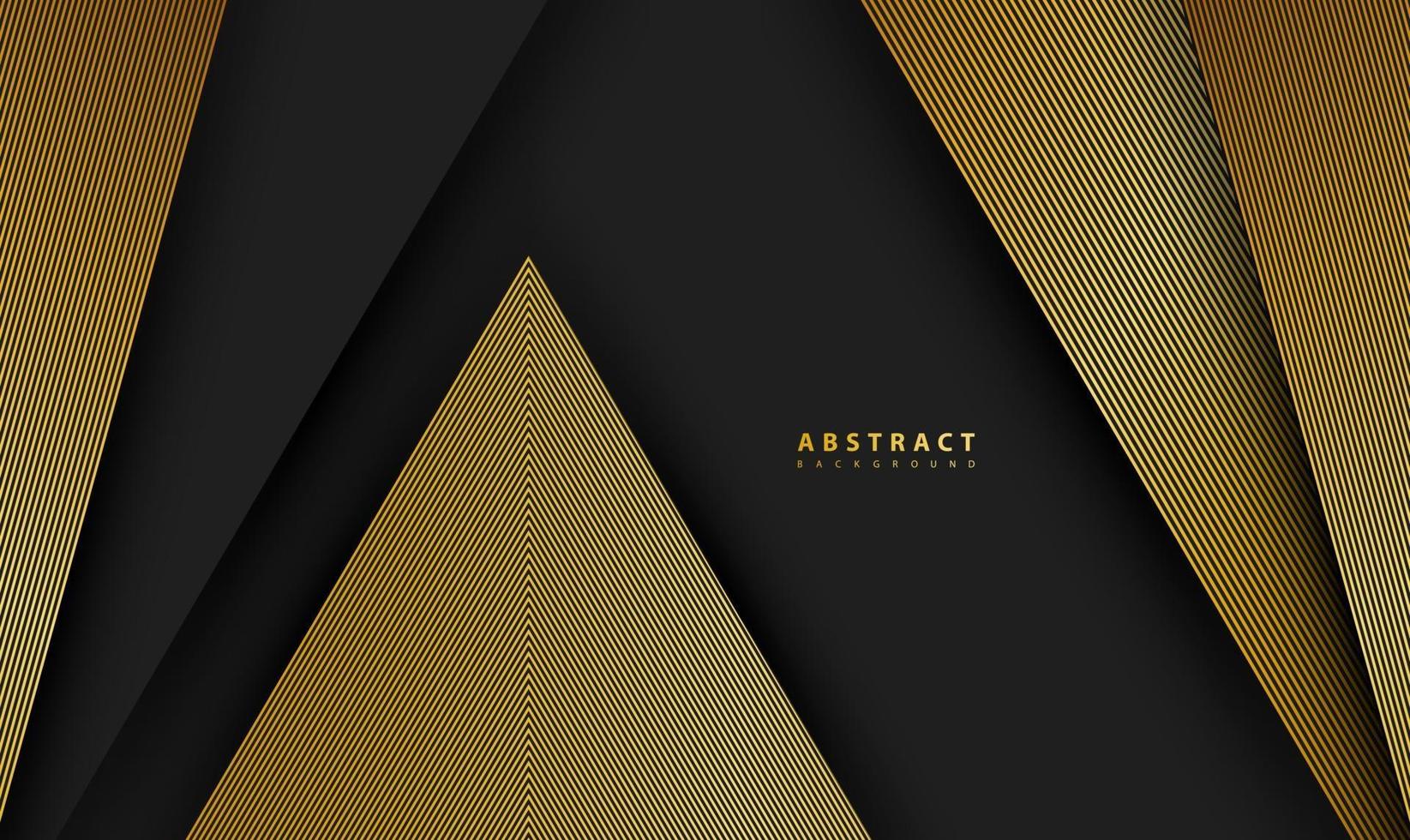 Black abstract premium background with golden lines vector