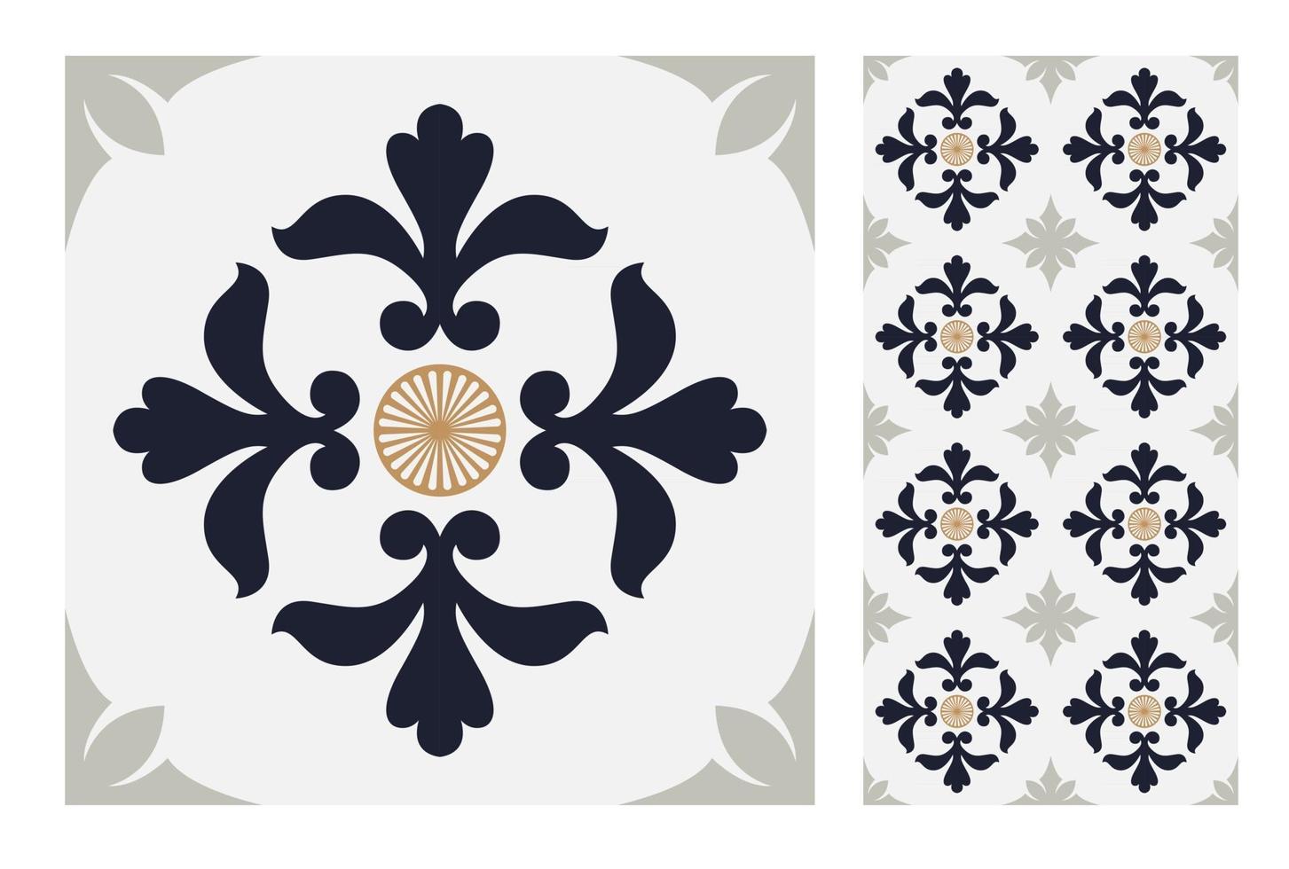 patrones de azulejos vintage antiguo diseño sin costuras vector