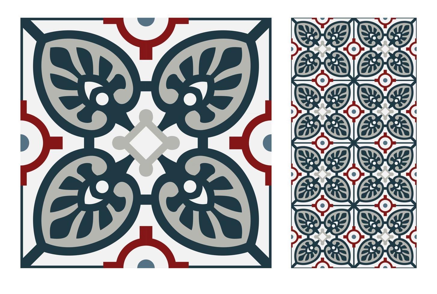 patrones de azulejos vintage antiguo diseño sin costuras vector