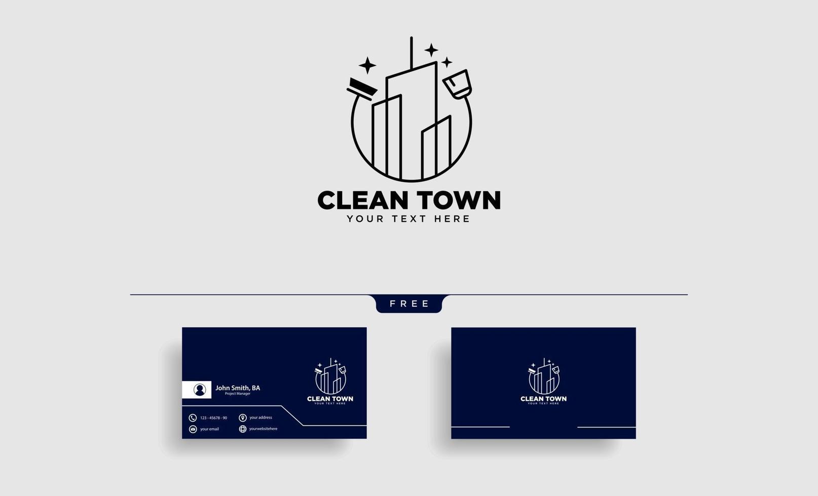 cleaning service city or town logo template vector illustration icon element isolated vector