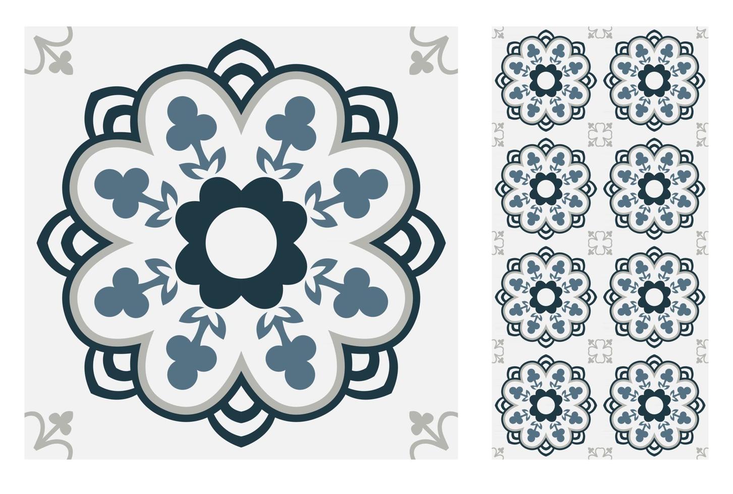 vintage tiles patterns antique seamless vector