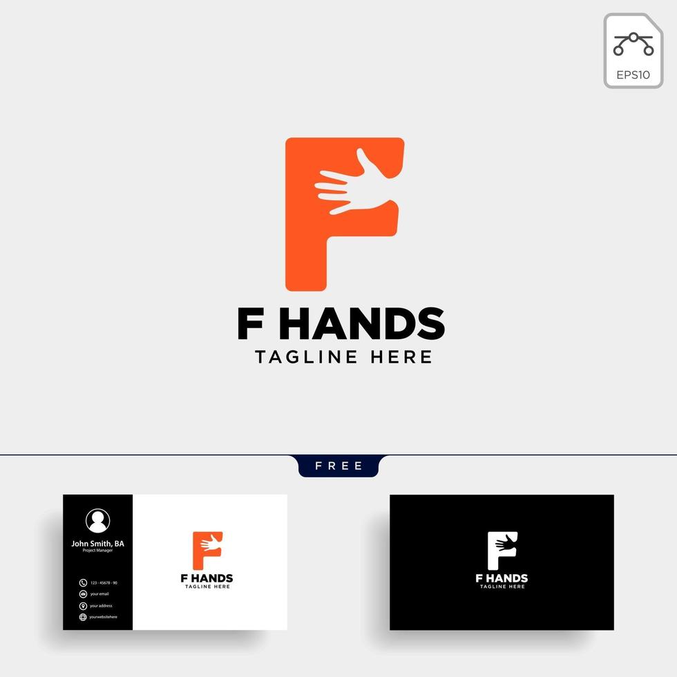 minimal F letter initial hand logo template vector illustration icon element isolated  vector