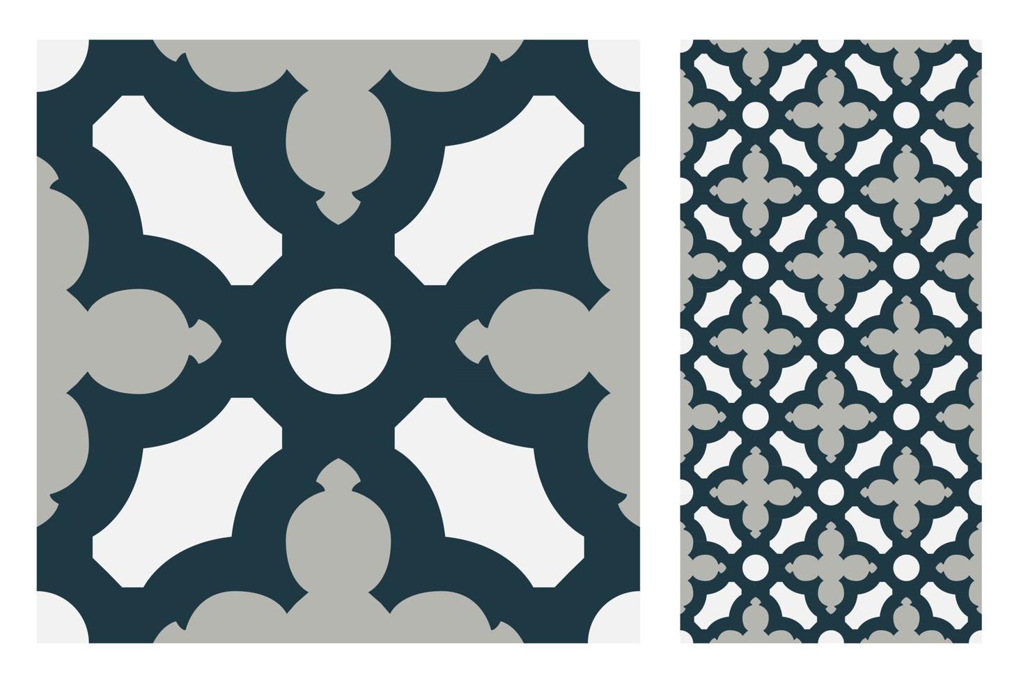 vintage tiles patterns antique seamless vector