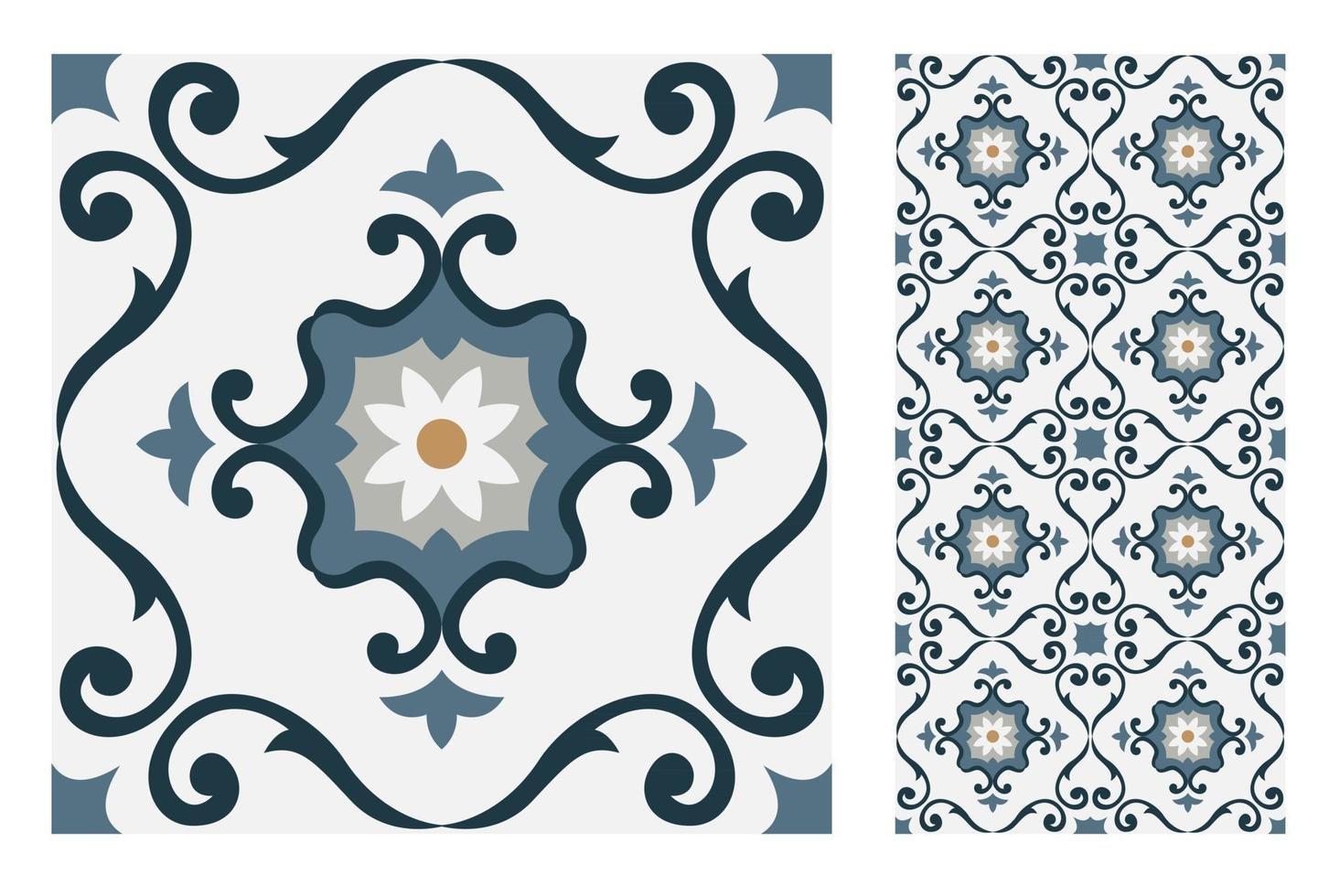patrones de azulejos vintage antiguo diseño sin costuras vector